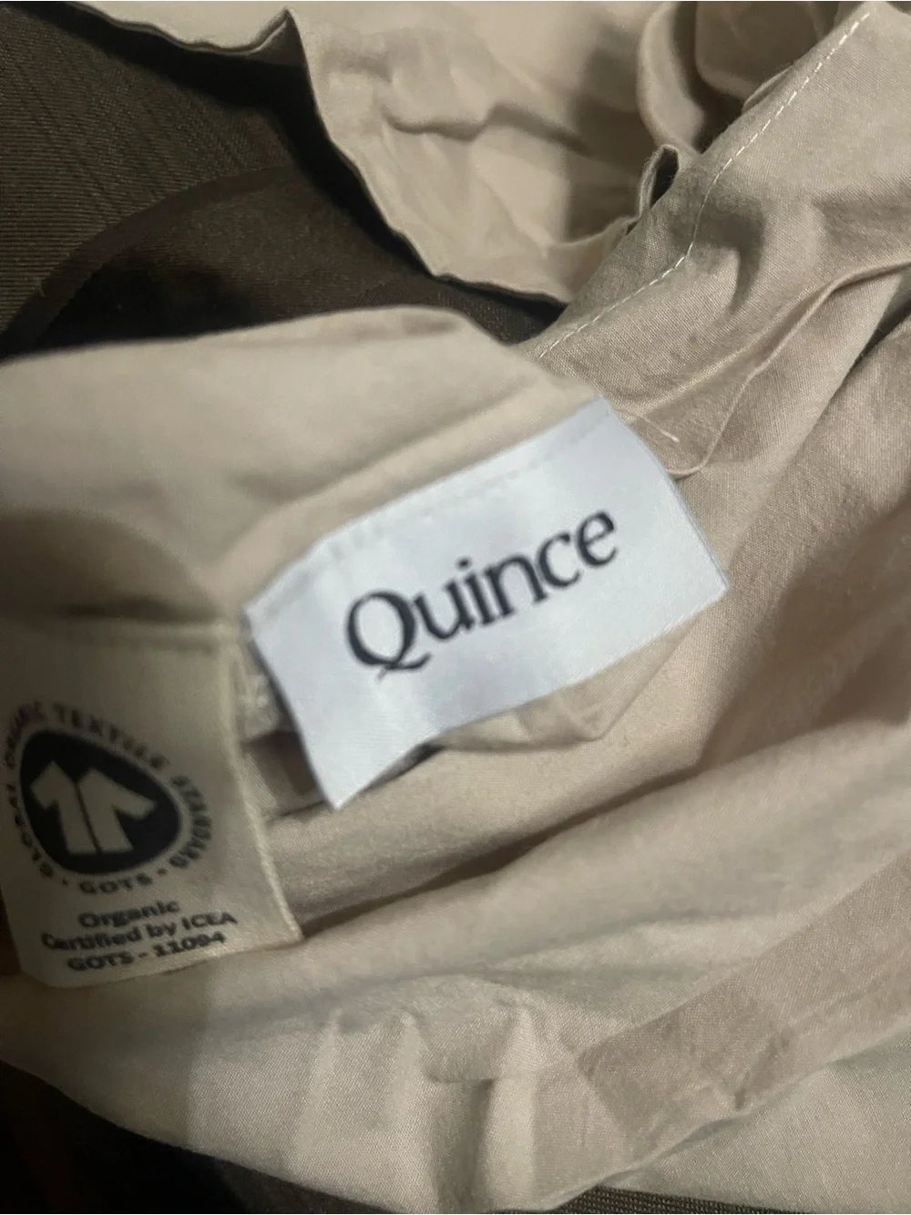 Quince cotton duvet cover set with bag queen/full
